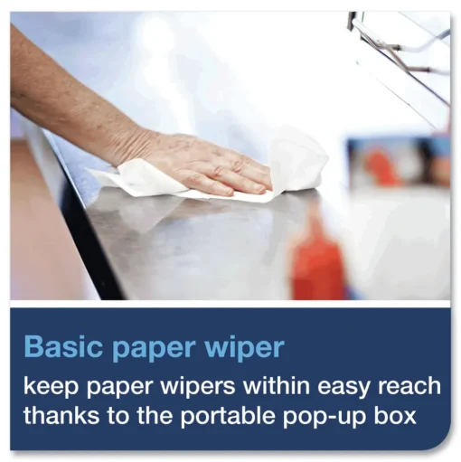 Tork 1-Ply 9 in. x 10.5 in. Basic Paper Wiper - White (24/Carton)