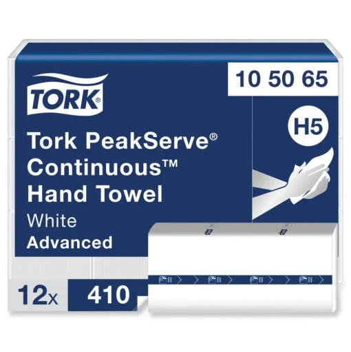 Tork 1-Ply 7.91 in. x 8.85 in. PeakServe Continuous Hand Towel - White (12/Carton)