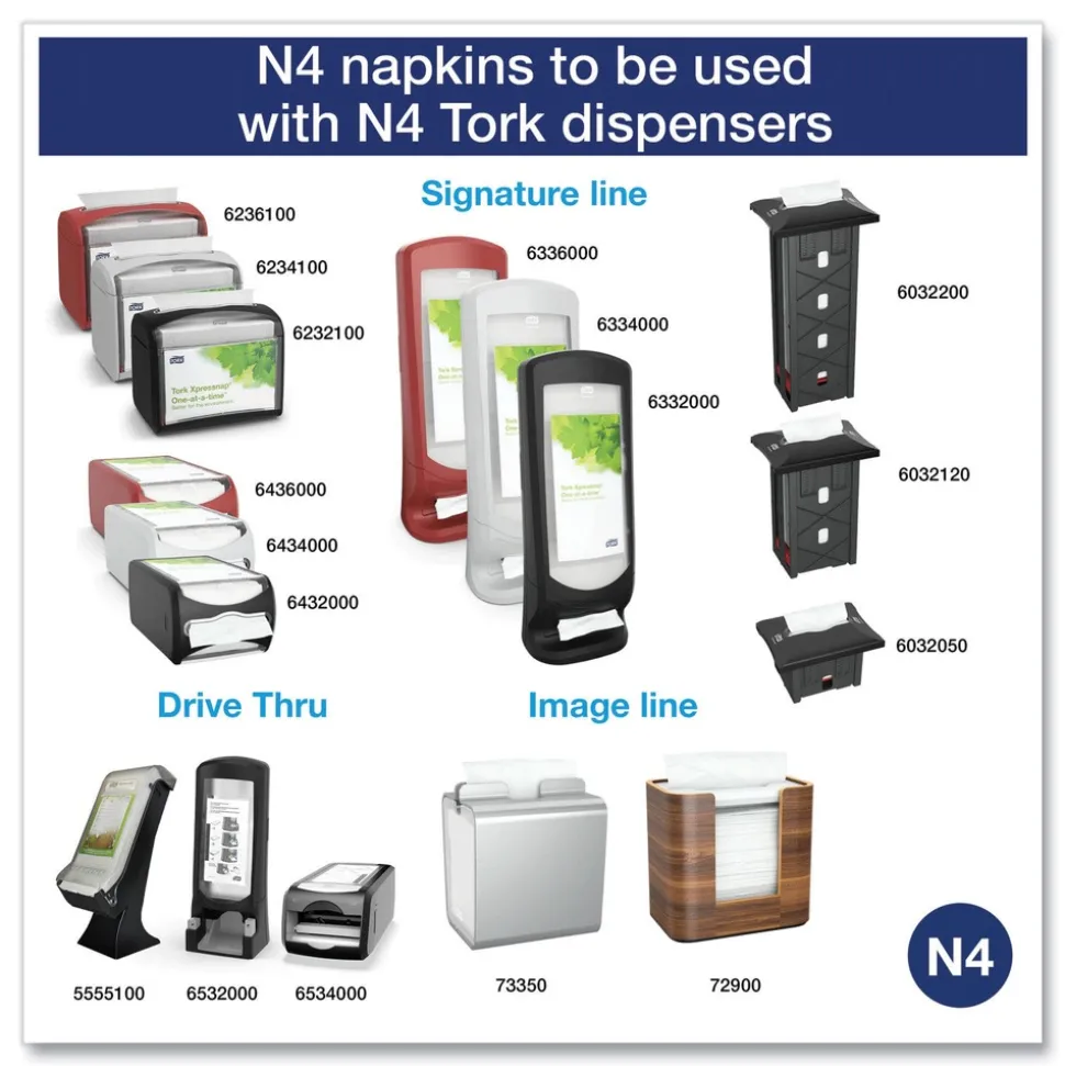 Tork 2-Ply Bag-Pack 13 in. x 8.5 in. Xpressnap Interfold Dispenser Napkins - Natural (6000/Carton)