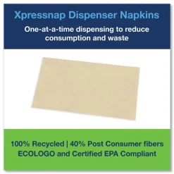 Tork 2-Ply Bag-Pack 13 in. x 8.5 in. Xpressnap Interfold Dispenser Napkins - Natural (6000/Carton)