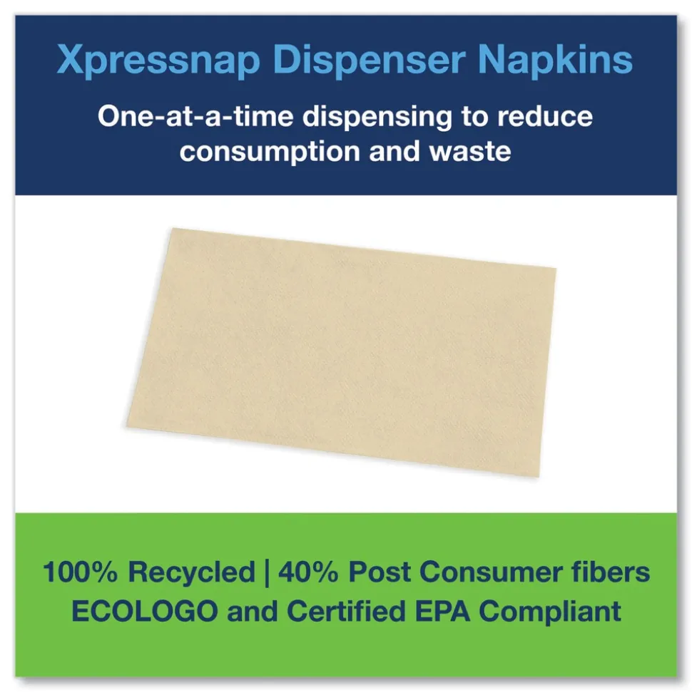 Tork 2-Ply Bag-Pack 13 in. x 8.5 in. Xpressnap Interfold Dispenser Napkins - Natural (6000/Carton)