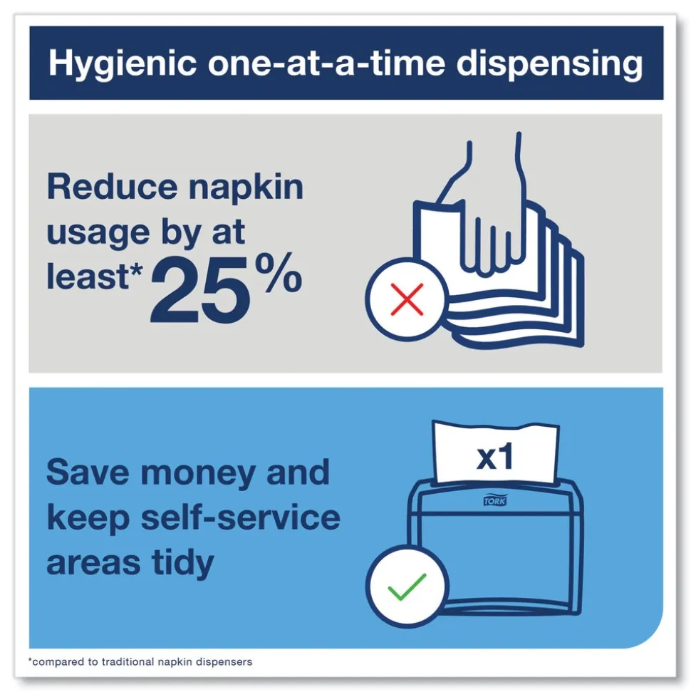 Tork 2-Ply Bag-Pack 13 in. x 8.5 in. Xpressnap Interfold Dispenser Napkins - Natural (6000/Carton)