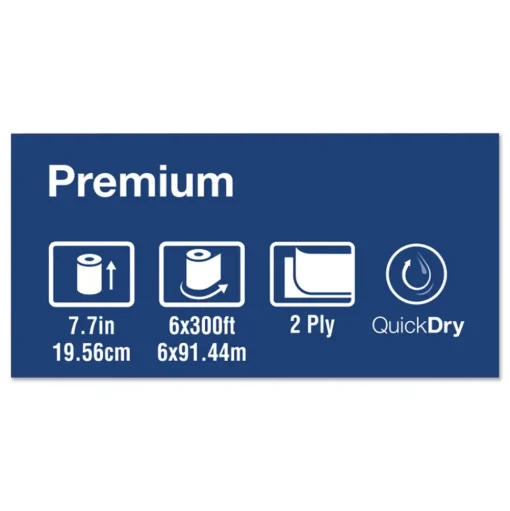 Tork Premium Matic 7.7 in. x 300 ft. 2-Ply Extra Soft Hand Towel Roll - White (6/Carton)