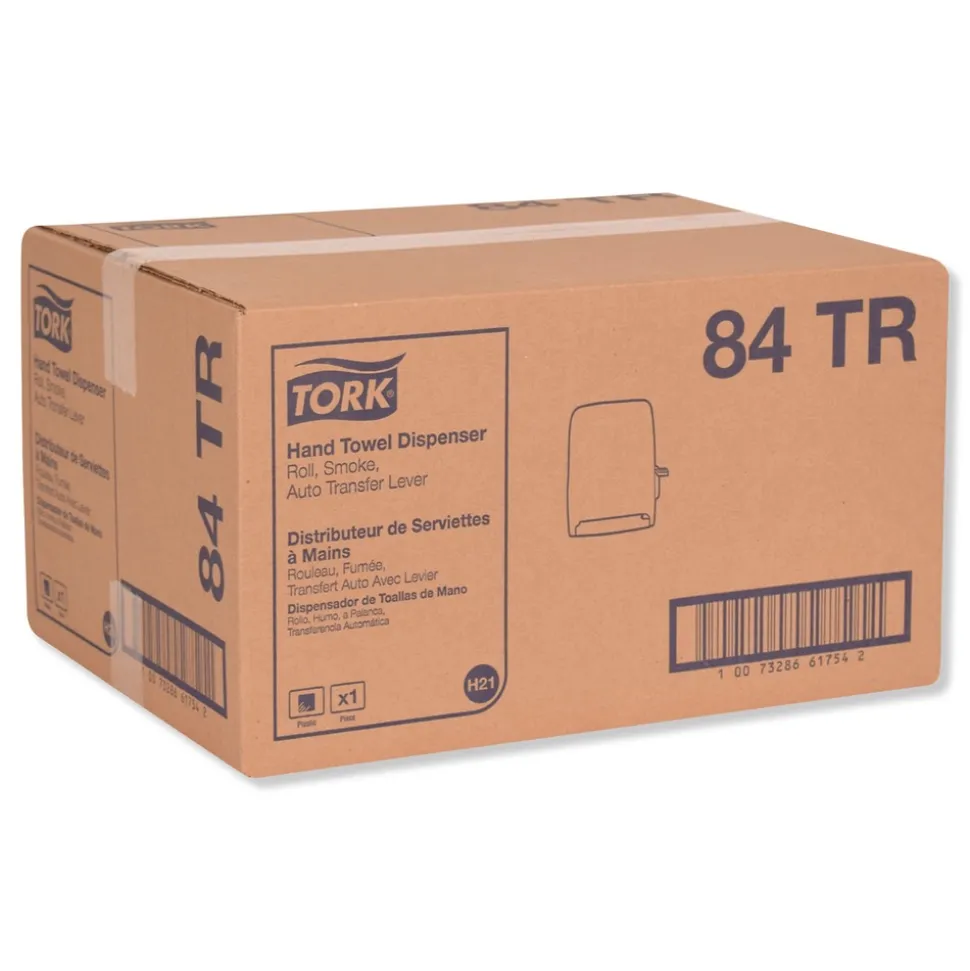 Tork 84TR 12.94 in. x 9.25 in. x 15.5 in. Hand Towel Roll Dispenser - Smoke