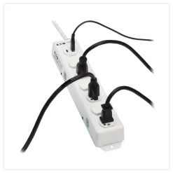 Tripp Lite Safe-IT Medical-Grade Power Strip with Antimicrobial Protection 6 Hospital-Grade Outlets USB Charging 2 ft Cord White