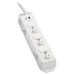 Tripp Lite Safe-IT Medical-Grade Power Strip with Antimicrobial Protection 6 Hospital-Grade Outlets USB Charging 2 ft Cord White
