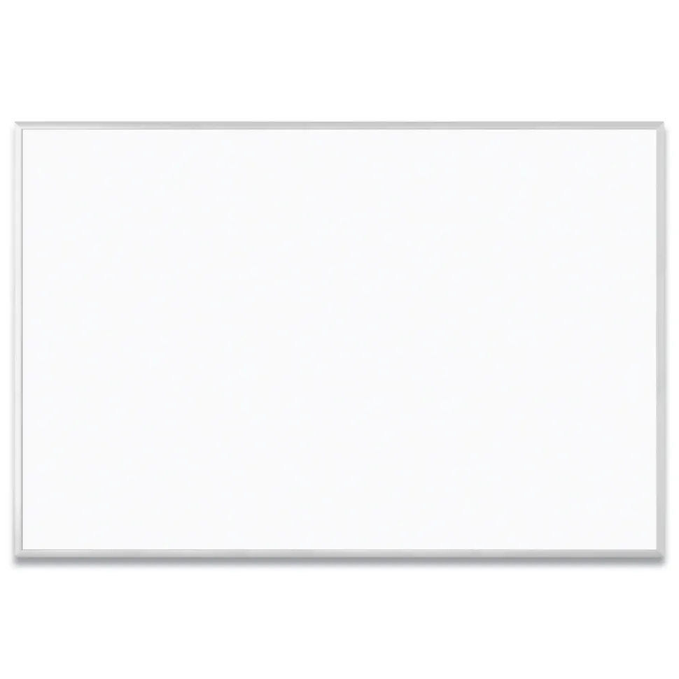 U Brands 72 in. x 48 in. (Actual Size: 70 in. x 47 in.) Melamine Dry Erase Board - White Surface, Satin Aluminum Frame