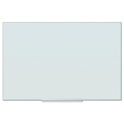 U Brands 35 in. x 23 in. Floating Glass Ghost Grid Dry Erase Board - White