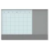 U Brands 35 in. x 23 in. Monthly View 3-N-1 Magnetic Glass Dry Erase Combo Board - White Aluminum