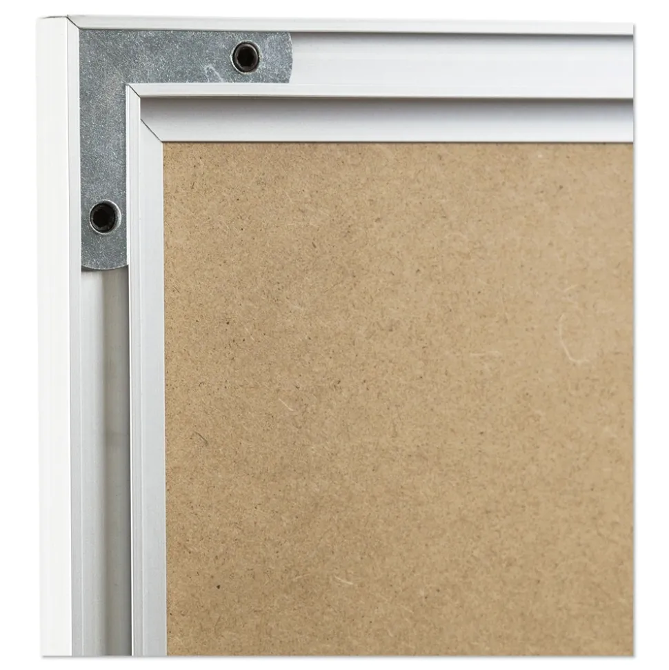 U Brands 23 in. x 17 in. 4N1 Magnetic Dry Erase Combo Board - Tan/White Surface, Silver Aluminum Frame