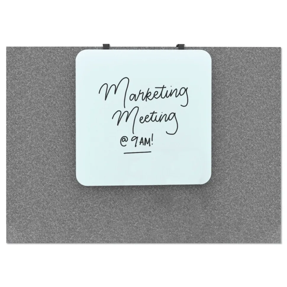 U Brands 12 x 12 Cubicle Glass Dry Erase Board - White Surface