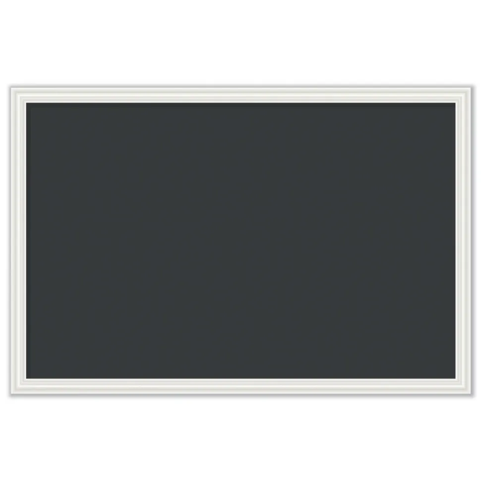 U Brands 30 x 20 Magnetic Chalkboard with Decor Frame - Black Surface/White Wood Frame