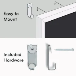 U Brands 30 x 20 Magnetic Chalkboard with Decor Frame - Black Surface/White Wood Frame