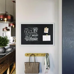 U Brands 30 x 20 Magnetic Chalkboard with Decor Frame - Black Surface/White Wood Frame