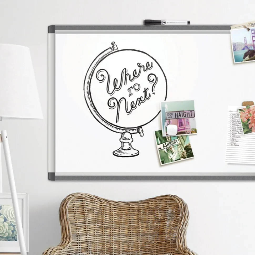 U Brands PINIT 72 in. x 48 in. Magnetic Dry Erase Board - White Surface/Satin Aluminum Frame