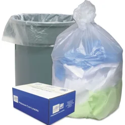 Ultra Plus 1506991 43 in. x 48 in. 56-Gallon 16 mic. Can Liners - Natural (200/Carton)