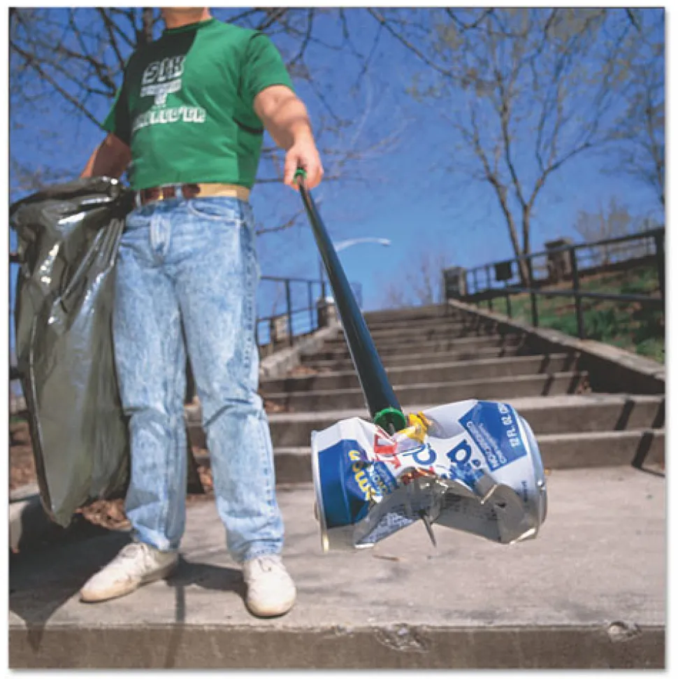 Unger 42 in. People's Paper Picker Pin Pole - Black/Green