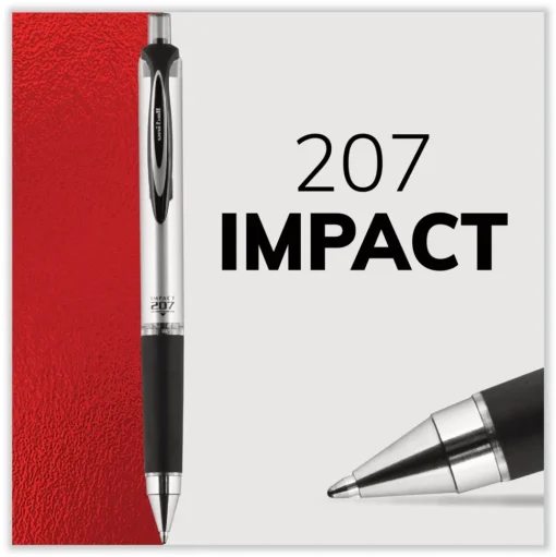 uni-ball 207 Impact Bold 1 mm Retractable Gel Pen - Black Ink/Black Barrel
