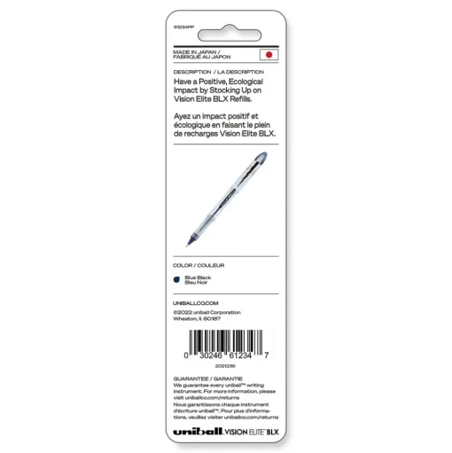 uni-ball Bold Conical Tip Refill for Vision Elite Roller Ball Pens - Assorted Ink Colors (2/Pack)