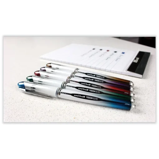 uni-ball Bold Conical Tip Refill for Vision Elite Roller Ball Pens - Assorted Ink Colors (2/Pack)