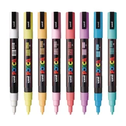 uni-ball Fine Bullet Tip 0.9 mm/1.3 mm Water-Based Paint Markers - Assorted Colors (8/Set)