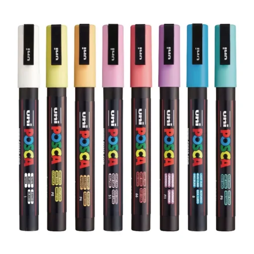 uni-ball Fine Bullet Tip 0.9 mm/1.3 mm Water-Based Paint Markers - Assorted Colors (8/Set)