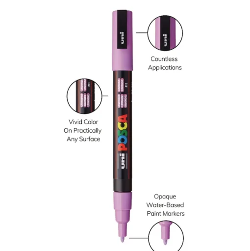 uni-ball Fine Bullet Tip 0.9 mm/1.3 mm Water-Based Paint Markers - Assorted Colors (8/Set)