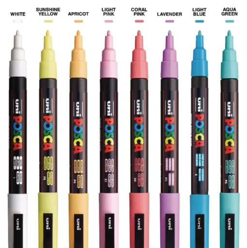 uni-ball Fine Bullet Tip 0.9 mm/1.3 mm Water-Based Paint Markers - Assorted Colors (8/Set)
