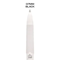 uni-ball Medium 0.7 mm 207 Plusplus Retractable Gel Pen - Black Ink, White Barrel (1-Dozen)