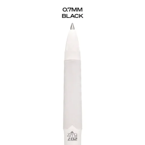 uni-ball Medium 0.7 mm 207 Plusplus Retractable Gel Pen - Black Ink, White Barrel (1-Dozen)