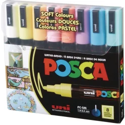 uni-ball Medium Bullet Tip 1.8 mm/2.5 mm Water-Based Paint Markers - Assorted Colors (8/Set)