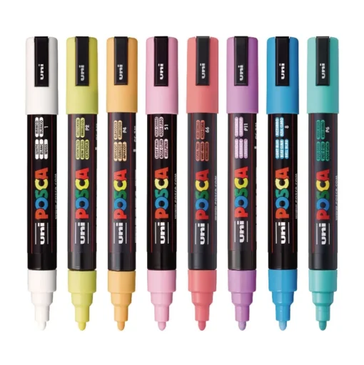 uni-ball Medium Bullet Tip 1.8 mm/2.5 mm Water-Based Paint Markers - Assorted Colors (8/Set)