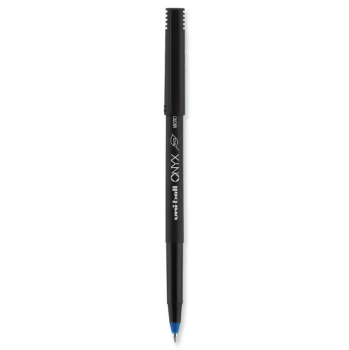uni-ball ONYX Extra-Fine 0.5 mm Roller Ball Pen - Black/Blue Barrel (1-Dozen)