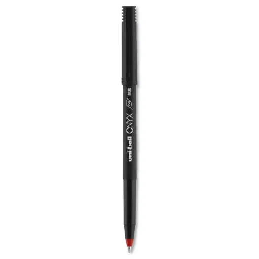 uni-ball ONYX Extra-Fine 0.5 mm Roller Ball Pen - Black/Red Barrel (1-Dozen)