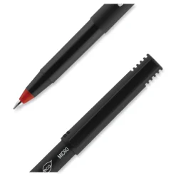 uni-ball ONYX Extra-Fine 0.5 mm Roller Ball Pen - Black/Red Barrel (1-Dozen)