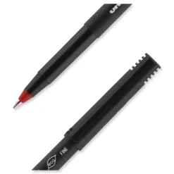 uni-ball ONYX Fine 0.7 mm Roller Ball Pen - Black/Red Barrel (1-Dozen)
