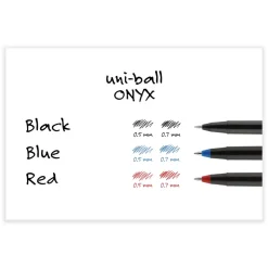 uni-ball ONYX Fine 0.7 mm Roller Ball Pen - Black/Red Barrel (1-Dozen)