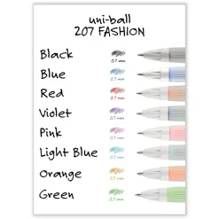 uni-ball Signo 207 Medium 0.7 millimeter Retractable Gel Pen - Assorted Ink/Barrel Colors (1-Set)