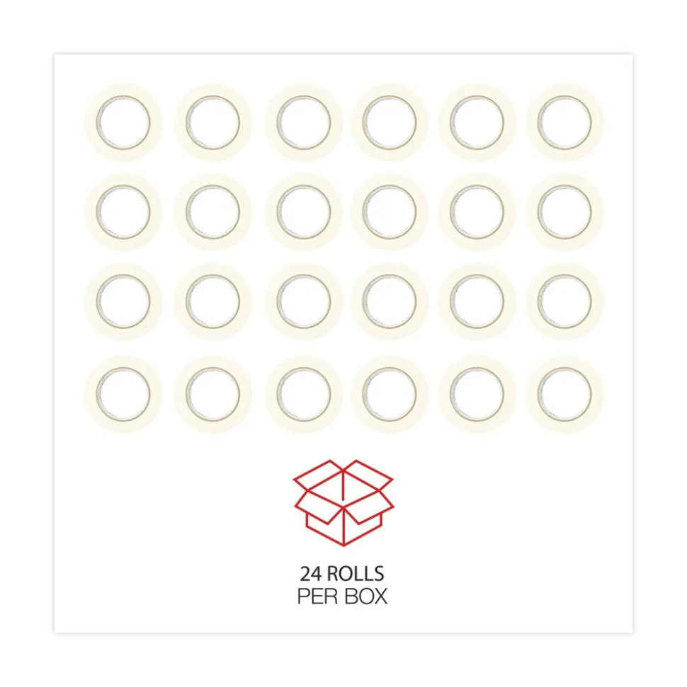 Universal 3 in. Core 48 mm x 54.8 in. General Purpose Masking Tape - Beige (24/Carton)