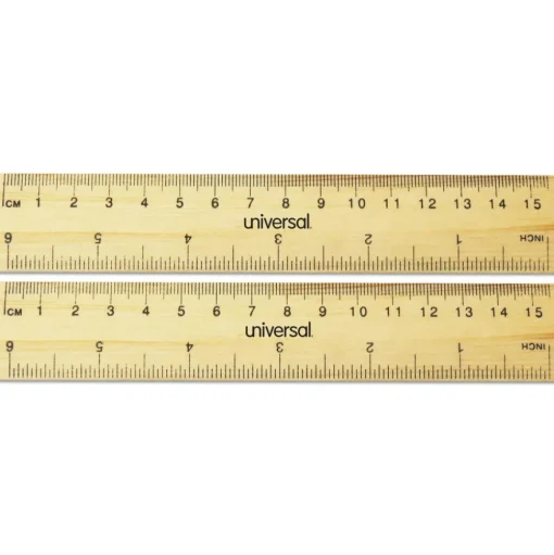 Universal 6 in. Long Standard/Metric Flat Wood Ruler (2/Pack)