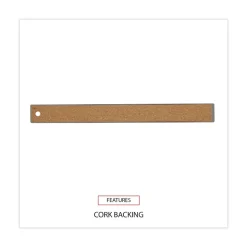 Universal 12 in. Long Standard/Metric Stainless Steel Ruler with Cork Back and Hanging Hole