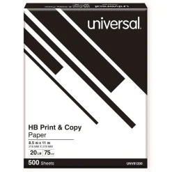 Universal 8.5 in. x 11 in. 20 lbs. Bond Weight High-Bright Multipurpose Paper - White (1-Pallet)