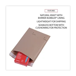 Universal 6 in. x 10 in. Barrier Bubble Air Cell Cushion Self-Adhesive Closure #0 Natural Self-Seal Cushioned Mailer - Kraft (200/Carton)