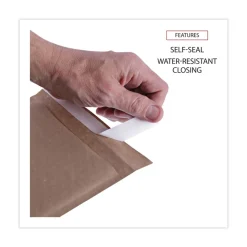 Universal 6 in. x 10 in. Barrier Bubble Air Cell Cushion Self-Adhesive Closure #0 Natural Self-Seal Cushioned Mailer - Kraft (200/Carton)