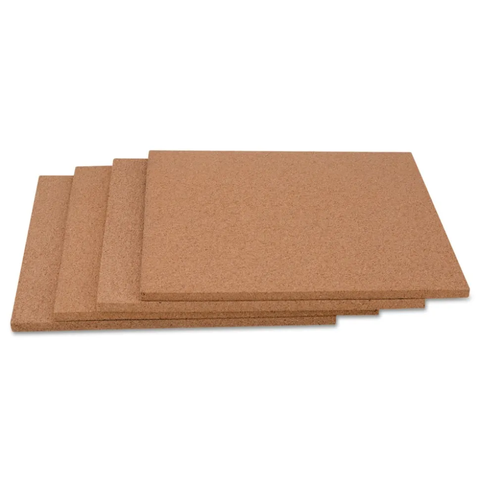 Universal 12 in. x 12 in. Cork Tile Panels - Brown Surface (4/Pack)