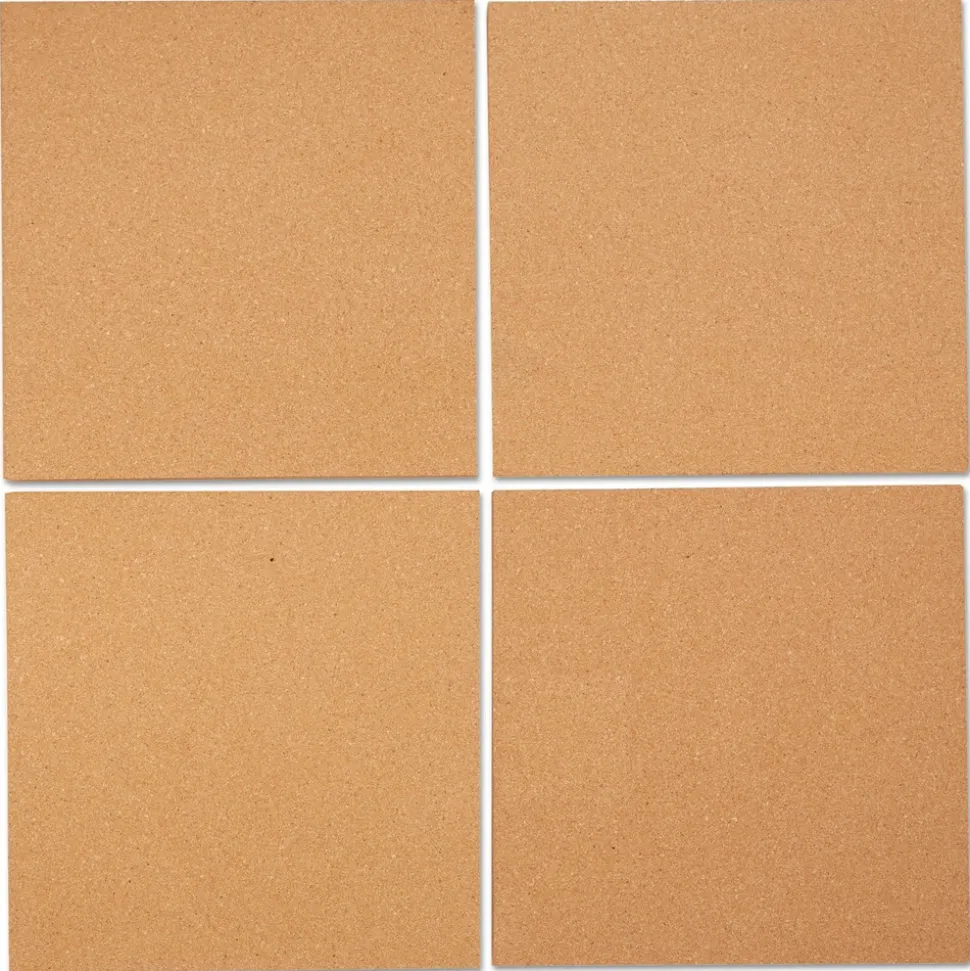Universal 12 in. x 12 in. Cork Tile Panels - Brown Surface (4/Pack)