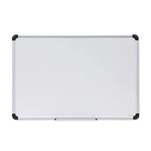 Universal 36 in. x 24 in. Deluxe Porcelain Magnetic Dry Erase Board - White Surface, Aluminum Frame