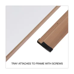 Universal 96 in. x 48 in. Deluxe Melamine Dry Erase Board - Melamine White Surface, Oak Fiberboard Frame