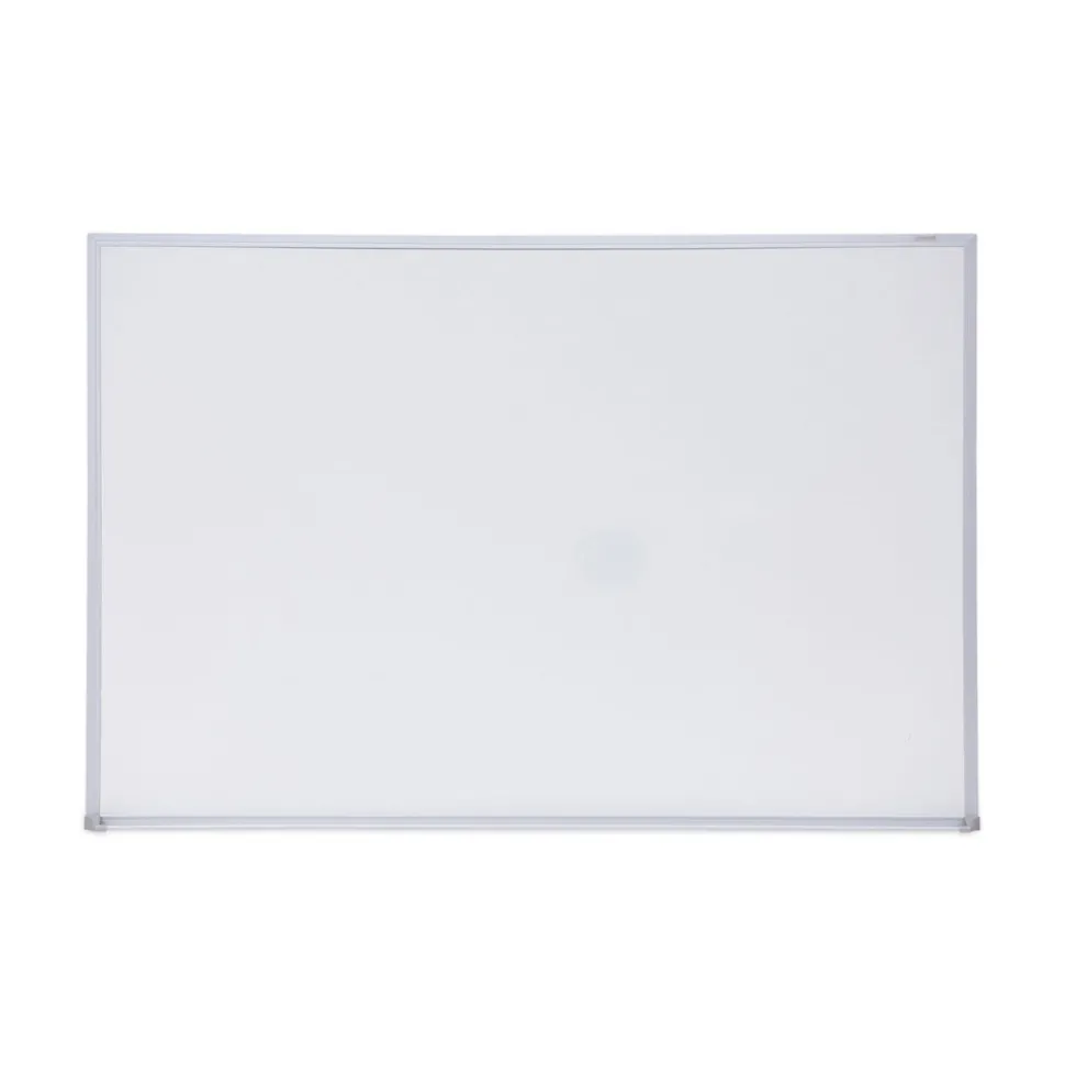Universal 36 in. x 24 in. Melamine Dry Erase Board with Anodized Aluminum Frame - White Surface