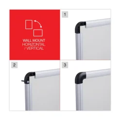 Universal 36 in. x 24 in. Modern Melamine Dry Erase Board - White Surface, Aluminum Frame